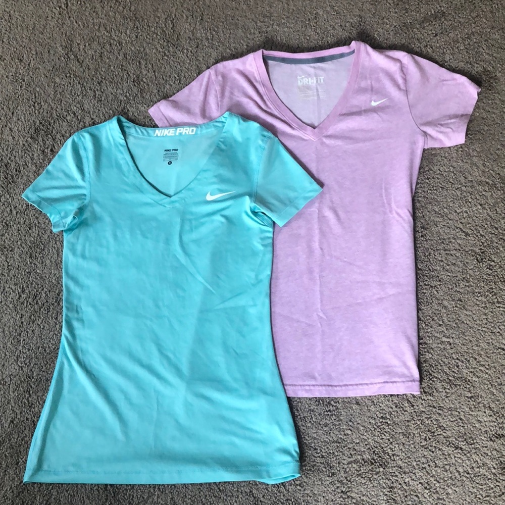 1 Nike Dri-fit shirt and 1 soft Nike shirt